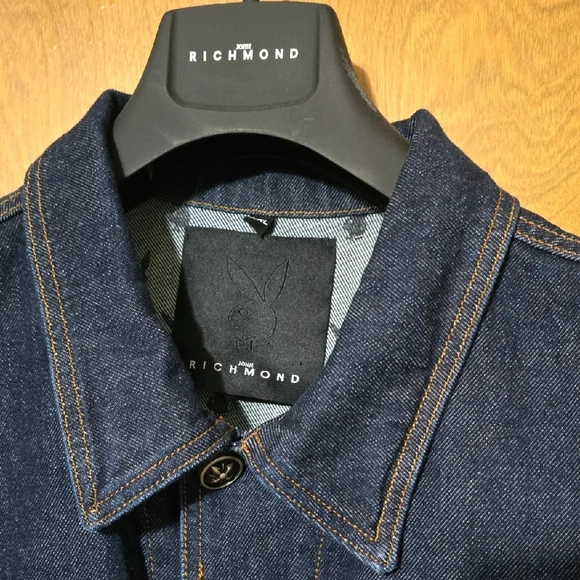 Richmond Men's Dark Blue Denim Jacket - Picture 2 of 7